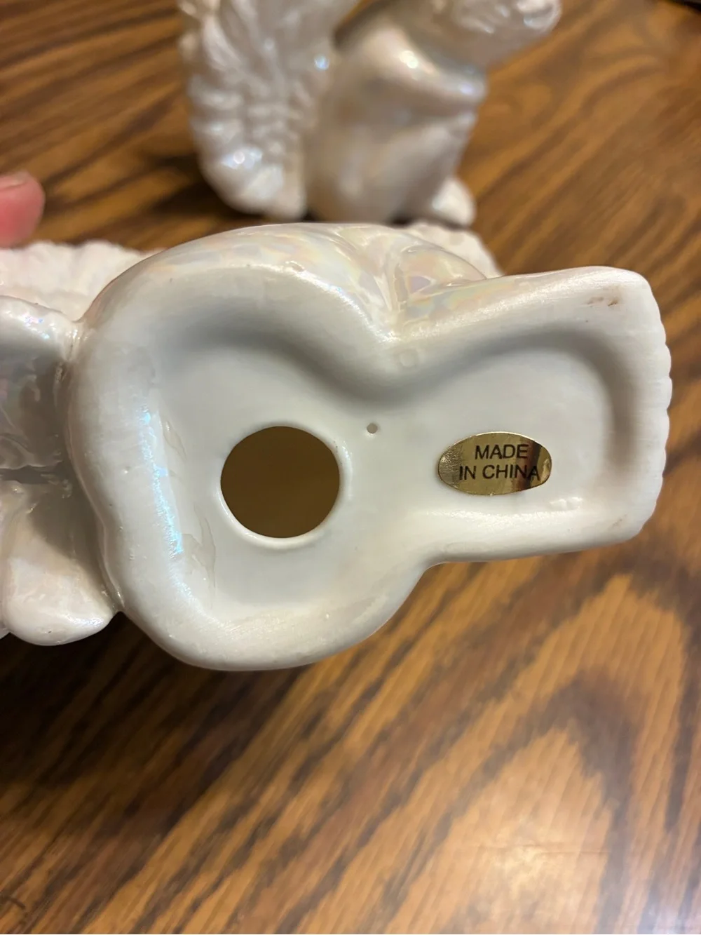 Pearlescent White Angel Figurine Pair - Decorative Home Accent